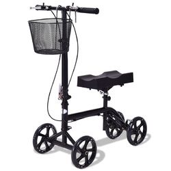 Foldable Knee Walker Scooter Turning Brake Basket