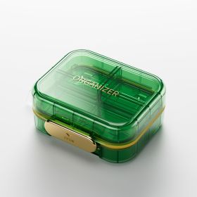 Medicine Pill Organizer Travel Cute Small Pill Box for Purse Travel Size Medication Daily Pocket Pharmacy Green Plastic