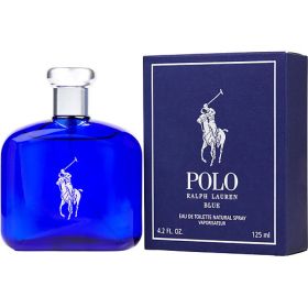 POLO BLUE by Ralph Lauren (Scent: melon, mandarin orange, woodsy notes, suede, musk, Option: MEN, size: 4.2 OZ)