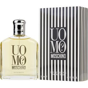 UOMO MOSCHINO by Moschino (Scent: Brazilian Rosewood, Aldehydes, Kumquat, Coriander, Labdanum, Clary Sage, Cinnamon, Cyclamen, Wormwood, Ambergris, Cedar, Musk, Option: MEN, size: 4.2 OZ)