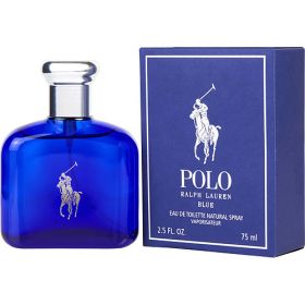 POLO BLUE by Ralph Lauren (Scent: melon, mandarin orange, woodsy notes, suede, musk, Option: MEN, size: 2.5 OZ)