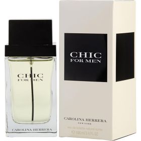 CHIC by Carolina Herrera (Scent: Lemon, Cardamom, Watermelon, Bergamot, Mandarin Orange, Pepper, Cinnamon, Cedar, Musk, Amber, Tonka Bean, Sandalwood, Option: MEN, size: 3.4 OZ)