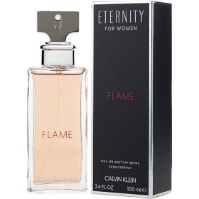 ETERNITY FLAME by Calvin Klein (Scent: Mandarin Orange, Sweet Pea, Labdanum, Option: WOMEN, size: 3.4 OZ)