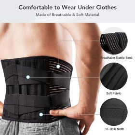 Pain Relief Waist Lumbar Support (Color: Black, size: M)